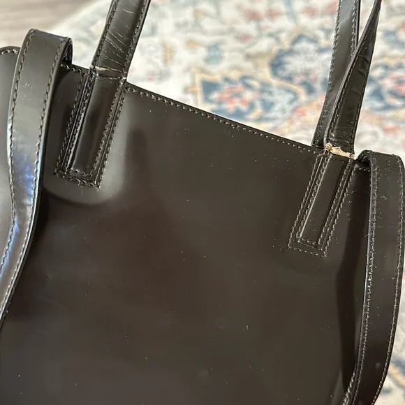 Authentic Salvatore Ferragamo Handbag Gancini Leather Brown Bag Vintage - Picture 15 of 16